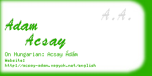 adam acsay business card